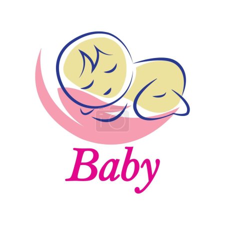 Illustration pour Modèle de conception vectorielle logo icône bébé - image libre de droit
