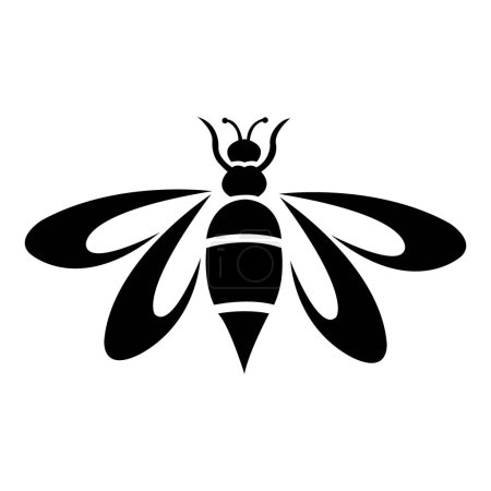 Téléchargez les illustrations : Icône d'abeille logo vectoriel modèle de conception - en licence libre de droit