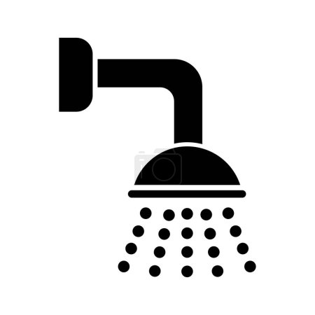 Téléchargez les illustrations : Icône de douche logo vectoriel modèle de conception - en licence libre de droit