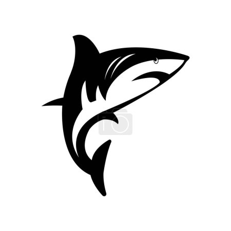 Téléchargez les illustrations : Requin icône logo vectoriel modèle de conception - en licence libre de droit