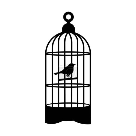 Ilustración de Icono de jaula de pájaro logotipo vector diseño plantilla - Imagen libre de derechos