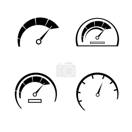 Téléchargez les illustrations : Indicateur de vitesse icône logo vectoriel modèle de conception - en licence libre de droit