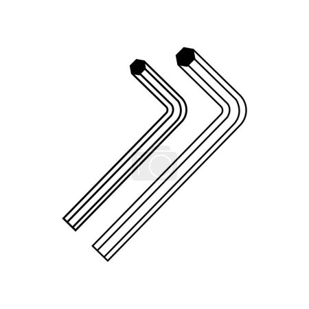Ilustración de Allen key icon logo vector design template - Imagen libre de derechos