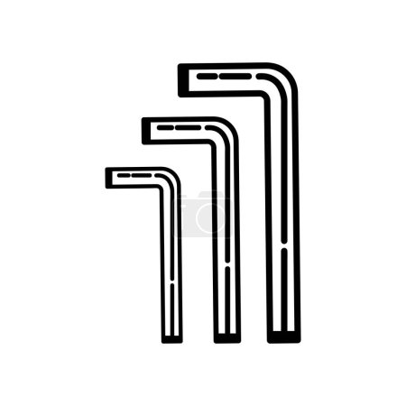 Ilustración de Allen key icon logo vector design template - Imagen libre de derechos