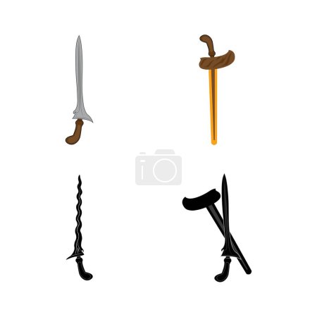 Illustration for Keris icon logo vector design template - Royalty Free Image
