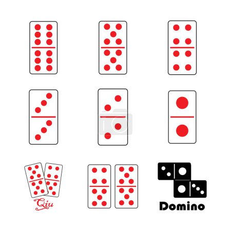 Illustration for Dominoes icon logo vector design template - Royalty Free Image