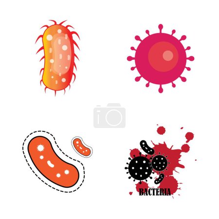Illustration for Bacteria icon logo vector design template - Royalty Free Image