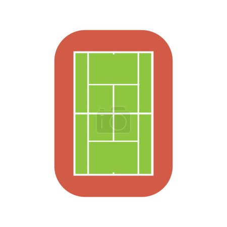 Ilustración de Icono de pista de tenis logo vector diseño plantilla - Imagen libre de derechos