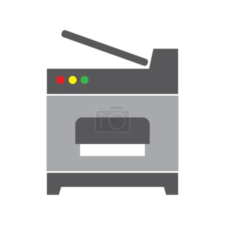 Téléchargez les illustrations : Modèle de conception vectorielle de logo d'icône de photocopie - en licence libre de droit
