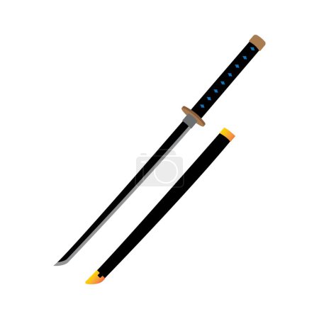 katana espada icono vector ilustración diseño plantilla