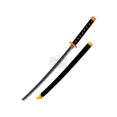 katana espada icono vector ilustración diseño plantilla