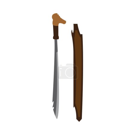 traditional weapon mandau icon vector illustration vector design
