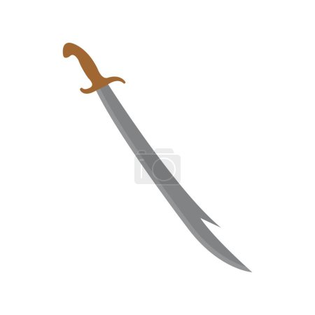 Téléchargez les illustrations : Modèle vectoriel d'illustration d'icône d'épée de zulfikar - en licence libre de droit