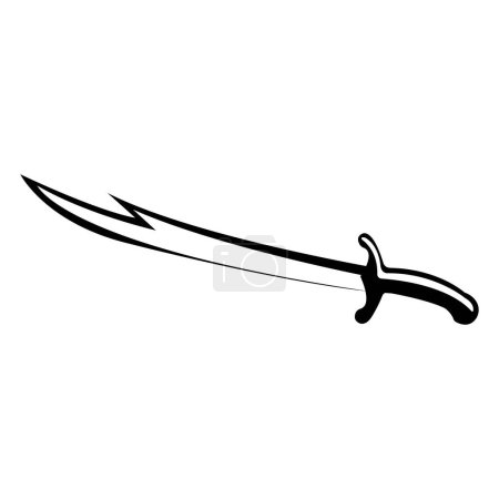 Téléchargez les illustrations : Modèle vectoriel d'illustration d'icône d'épée de zulfikar - en licence libre de droit