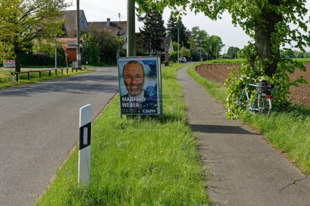 Foto de Afiche electoral europeo 2024 del partido CSU con el candidato principal Manfred Weber, presidente del PPE - Imagen libre de derechos