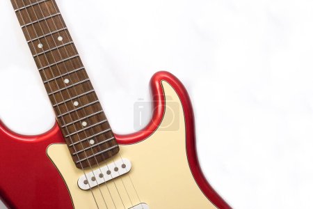 Electric guitar body isolated on white background. Entertainment and music concept.