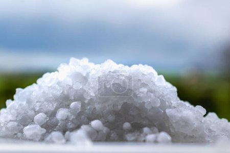 Hail balls in march, natural springtime weather, can cause damages