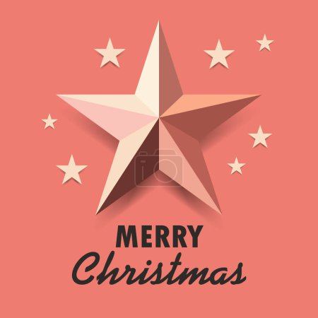 Illustration for Christmas or celebration greetings banner with stars and warm colors - Royalty Free Image