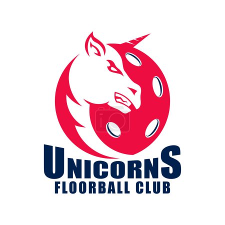 Illustration for Unicorns floorball logo. Floorball logo for you design. Vector illustration - Royalty Free Image