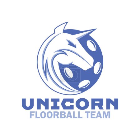 Illustration for Unicorns floorball logo. Floorball logo for you design. Vector illustration - Royalty Free Image