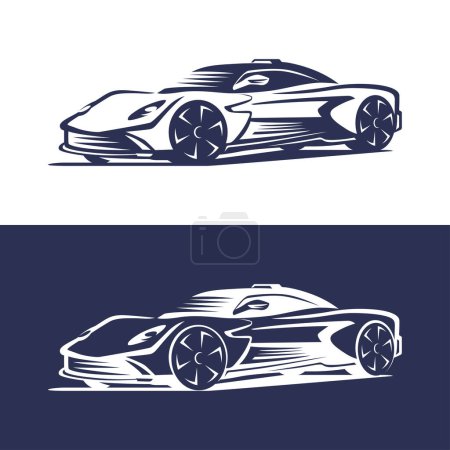 car logo, emblems, badges. Logo for service car repair, and other design elements. Vector illustration.