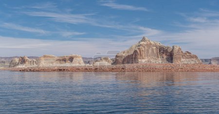  Lake Powell is a reservoir on the Colorado River, spanning Utah and Arizona. Second-largest in the United States after Lake Mead , it became part of the Glen Canyon