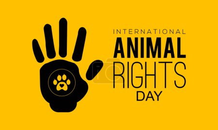 Illustration vectorielle sur le thème de la Journée internationale des droits des animaux célébrée chaque année en décembre. observé chaque année au cours de Décembre bannière, vacances, affiche, carte et conception de fond.