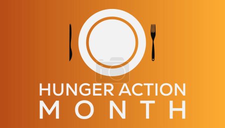 Illustration for Hunger action month observed each year during September . Vector illustration on the theme of . - Royalty Free Image