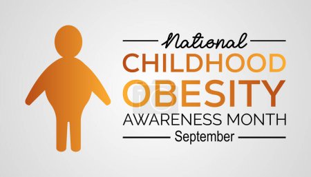 Illustration for Childhood obesity awareness month observed each year during September . Vector illustration on the theme of . - Royalty Free Image