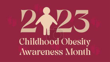 Ilustración de Mes de conciencia de la obesidad infantil observado cada año durante septiembre. Ilustración vectorial sobre el tema de . - Imagen libre de derechos