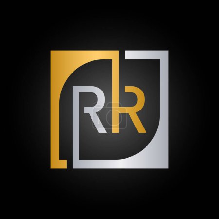 RR Logo Design Template Vector With Square Background.