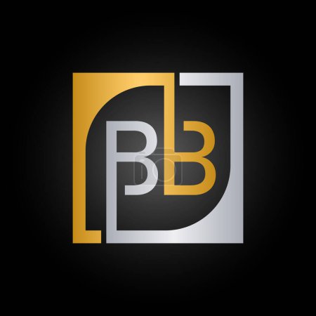 Téléchargez les illustrations : Vecteur de modèle de conception de logo BB avec fond carré. - en licence libre de droit