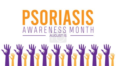 le mois de sensibilisation au psoriasis est observé chaque année sur August.banner design template illustration vectorielle fond design.