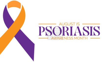 le mois de sensibilisation au psoriasis est observé chaque année sur August.banner design template illustration vectorielle fond design.