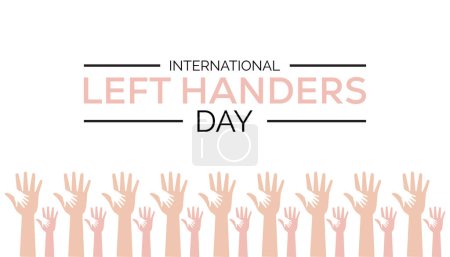Der Internationale Linkshänder-Tag wird jedes Jahr am August.Banner-Design-Vorlage Vector Illustration Hintergrunddesign.