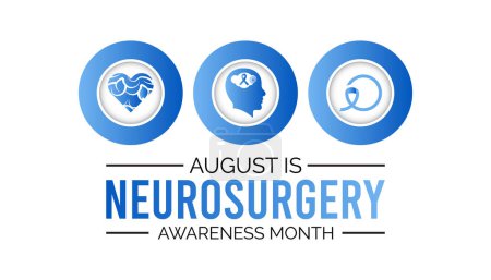 Neurosurgery awareness month is observed every year on August.banner design template Vector illustration background design.