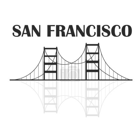 Illustration for Golden Gate bridge of San Francisco. Vector - Royalty Free Image