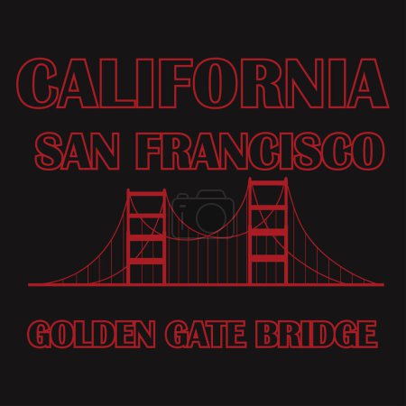 Téléchargez les illustrations : Golden Gate Bridge San Francisco. vecteur - en licence libre de droit