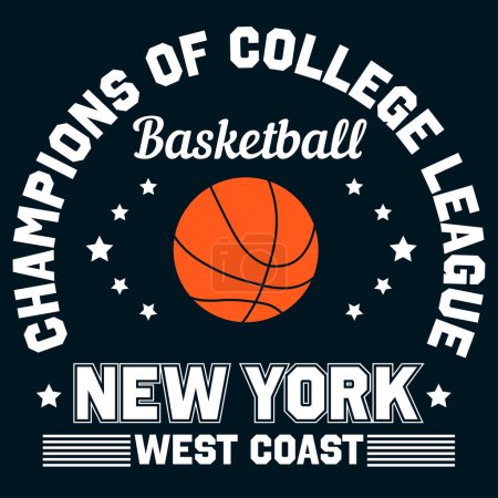 American basketball old grunge effect tee print vector design. Premium quality superior sport logo concept. New York t-shirt emblem.