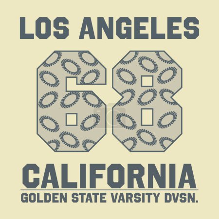 California College Mode-Design-Print für T-Shirt. Kalifornien Sport Typografie. Vektorillustration