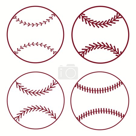 Color Baseball Sports Ball, Design Templates for Logo, Baseball Sports Equipment. Vector