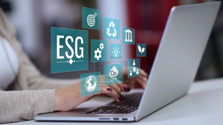 Téléchargez les photos : ESG environnement gouvernance sociale investissement concept d'entreprise - en image libre de droit