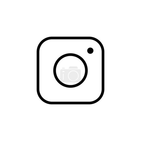 Ilustración de Eps10 negro vector cámara abstracta línea de arte icono aislado sobre fondo blanco. símbolo de contorno de redes sociales en un estilo moderno de moda plana simple para el diseño de su sitio web, logotipo y aplicación móvil - Imagen libre de derechos