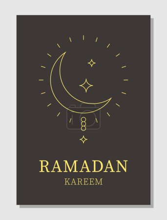 Illustration for Eps10 vector Ramadan Kareem. Islamic greeting card template with ramadan for wallpaper design. Poster, media banner. - Royalty Free Image