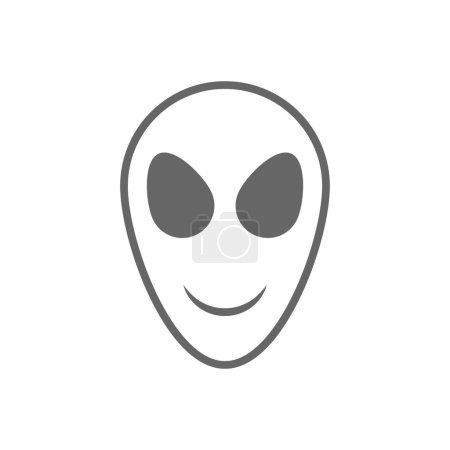 Ilustración de Eps10 vector Extraterrestre Extraterrestre Cara o Cabeza icono aislado sobre fondo blanco - Imagen libre de derechos