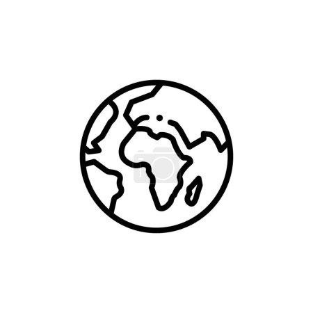Téléchargez les illustrations : Eps10 vecteur Planète mondiale ou globe mince ligne modèle d'icône d'art isolé sur fond blanc - en licence libre de droit