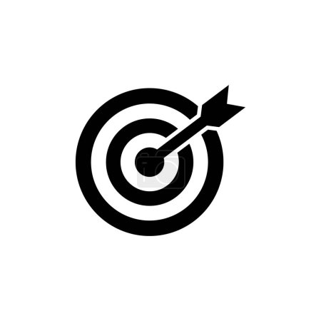 Ilustración de Eps10 vector negro Icono de blanco o objetivo aislado sobre fondo blanco - Imagen libre de derechos
