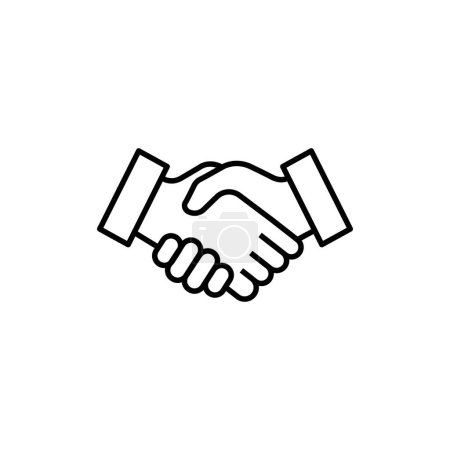 eps10 illustration of Business handshake line art icon. contract agreement flat vector outline symbol in black color isolated on white background