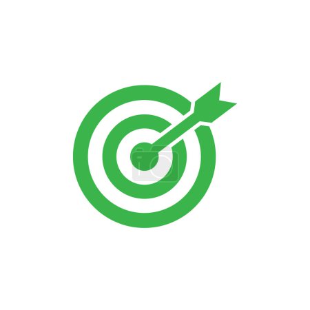 Téléchargez les photos : Eps10 vecteur vert Cible ou icône de but isolé sur fond blanc - en image libre de droit