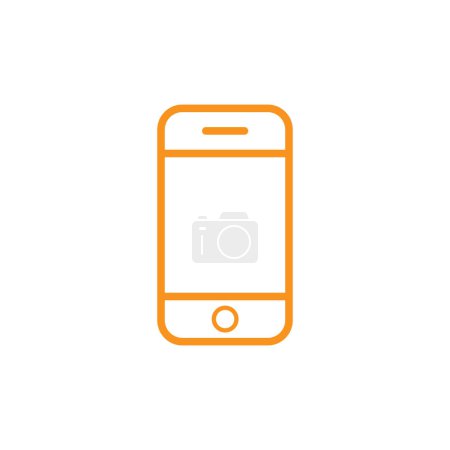 Téléchargez les photos : Eps10 illustration vectorielle d'une icône d'art de ligne de téléphone portable ou logo isolé sur fond blanc - en image libre de droit